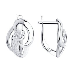 Серьги из серебра с алмазной гранью (Арт.94-120-00879-1)