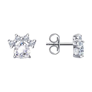 Серьги из серебра с фианитами «Королевский блеск» SOKOLOV (арт.0098)