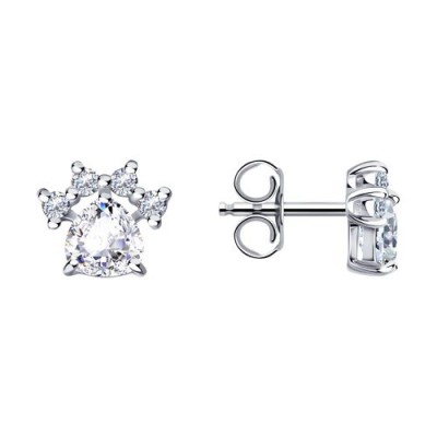 Серьги из серебра с фианитами «Королевский блеск» SOKOLOV (арт.0098)