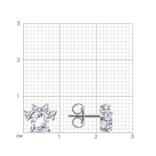 Серьги из серебра с фианитами «Королевский блеск» SOKOLOV (арт.0098)