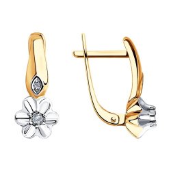 Серьги из комбинированного золота с бриллиантами (Арт.51-220-00242-1)