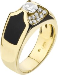 Кольцо из золота с бриллиантом и эмалью (Арт.9090dtkln_2809l)