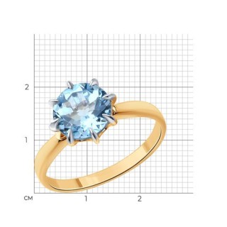 Кольцо золотое с топазом «Небесный луч» Соколов (арт.51-310-01765-1)