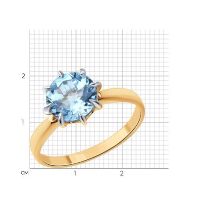 Кольцо золотое с топазом «Небесный луч» Соколов (арт.51-310-01765-1)