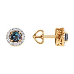 Серьги из золота с бриллиантами и александритами (Арт.51-222-02344-1)