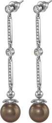 Серьги из серебра с жемчугом и кристаллом swarovski (Арт.aas-5-10-33-s)