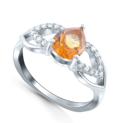 Кольцо Серебряные крылья (Арт.21knys1720-155_citrin_kubcirkonii_30)