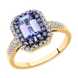 Кольцо из золота с бриллиантами и танзанитами (Арт.6014387) Кольцо из золота с бриллиантами и танзанитами (Арт.6014387)