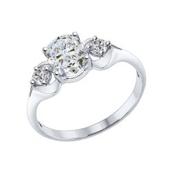 Кольцо из серебра с фианитами (Арт.94012228)