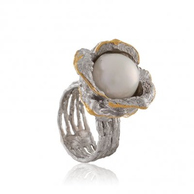 Серебряное кольцо BEAVERS с жемчугом 1723j