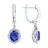 Серьги из белого золота с бриллиантами и танзанитами (Арт.6024453-3)