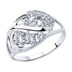 Кольцо из серебра с фианитами (Арт.94012860)
