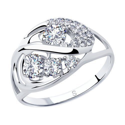 Кольцо из серебра с фианитами (Арт.94012860)