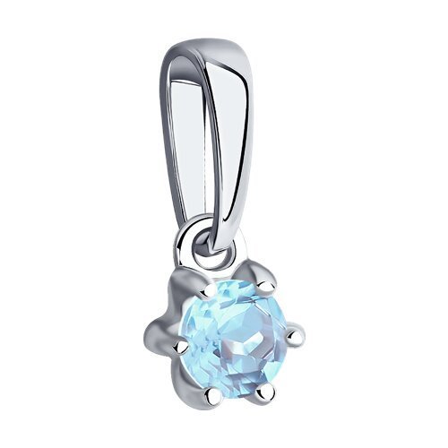 Подвеска из белого золота с аквамарином «Ледяная Искра» SOKOLOV (арт.52-230-01656-5)