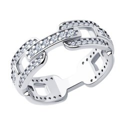 Кольцо из серебра с фианитами (Арт.94013834)