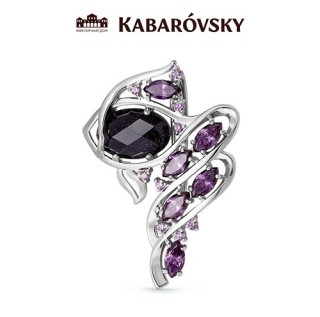 Брошь серебряная с авантюрином «Таинственный водопад» Kabarovsky (арт.5-002-1300)