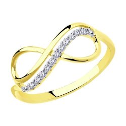 Кольцо из желтого золота с фианитами (Арт.016622-2)