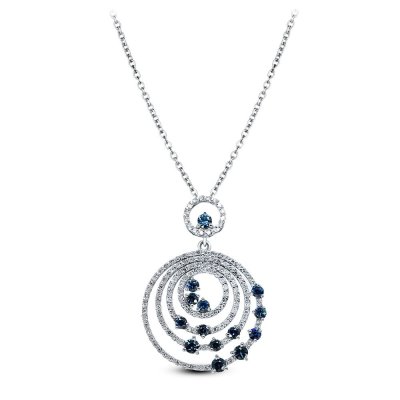 Ожерелье белое золото с бриллиантами и сапфирами «Созвездие Севера» La Nordica (арт.07365)