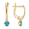 Серьги из золота с зелеными фианитами (Арт.027398)