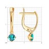 Серьги из золота с зелеными фианитами (Арт.027398)