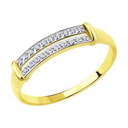 Кольцо из желтого золота с фианитами (Арт.018359-2)