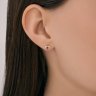 Серьги пусеты золотые пробы 585 с аметистом (Арт.729148)