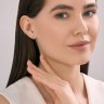 Серьги пусеты золотые пробы 585 с аметистом (Арт.729148)