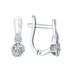 Серьги из серебра с фианитами (Арт.94025660)