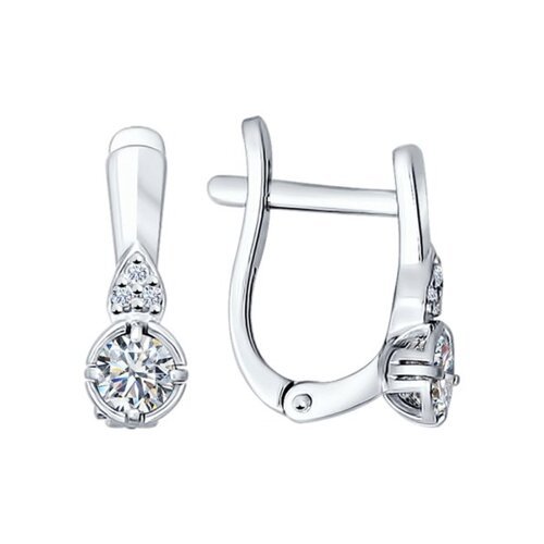 Серьги из серебра с фианитами (Арт.94025660)