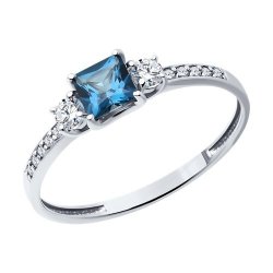 Кольцо золотое пробы 585 с миксом камней (Арт.716273-3)