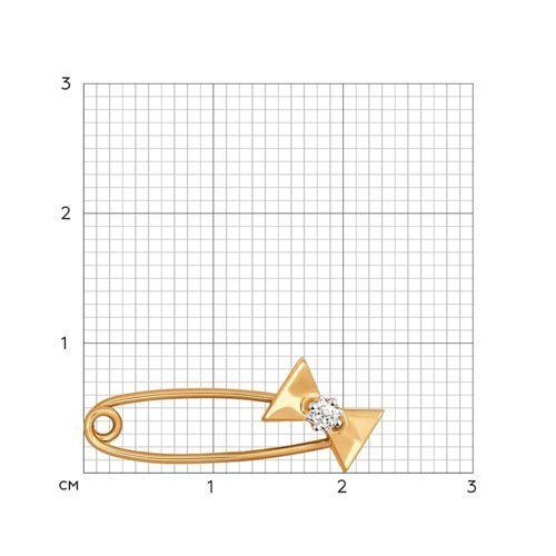 Брошь из золота с фианитом (Арт.040171)