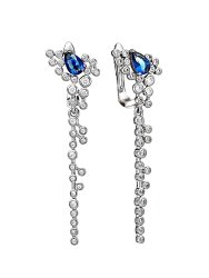 Серьги из серебра с куб. цирконием и ситаллом (Арт.cz-e02128-x-w-sap-x-w)