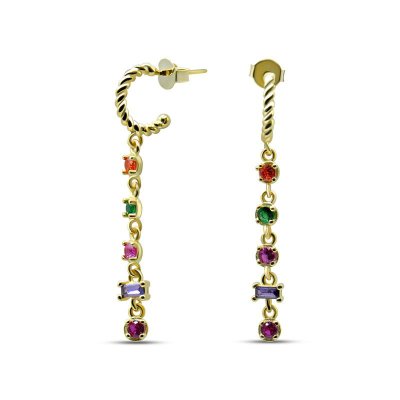 Серьги Серебряные крылья (Арт.022028555gp-mix_kubcirkonii)