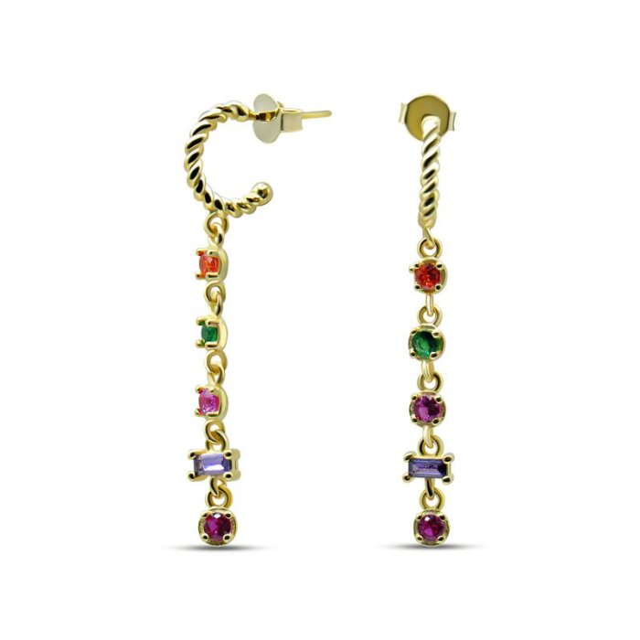 Серьги Серебряные крылья (Арт.022028555gp-mix_kubcirkonii)