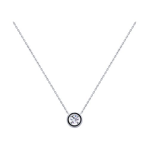 Колье из серебра с эмалью и фианитом (Арт.94070140)