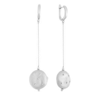 Серьги серебряные с куб. цирконием «Лунное созвездие» Fresh Jewelry (арт.RB-E316-2-X-W-X-X-W)