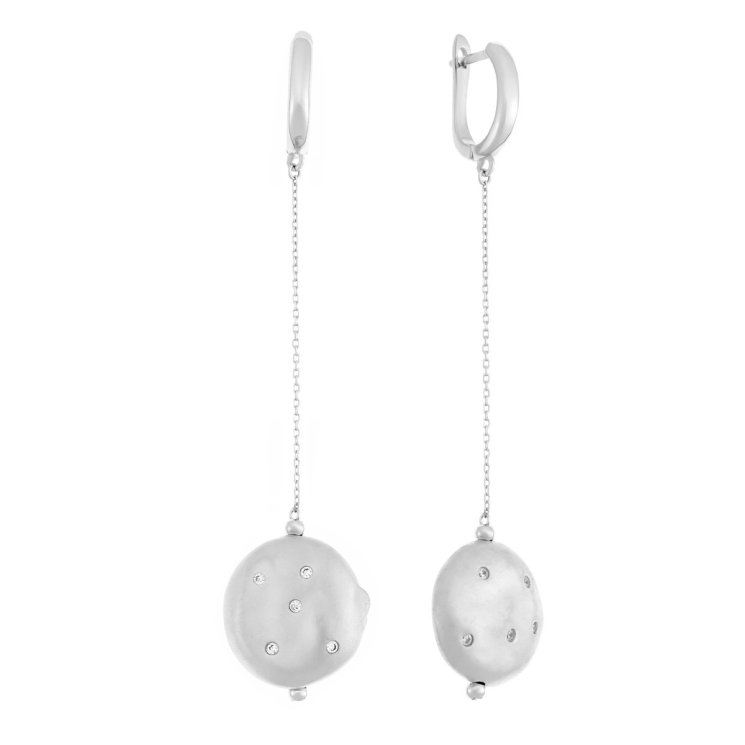 Серьги из серебра с куб. цирконием (Арт.rb-e316-2-x-w-x-x-w)