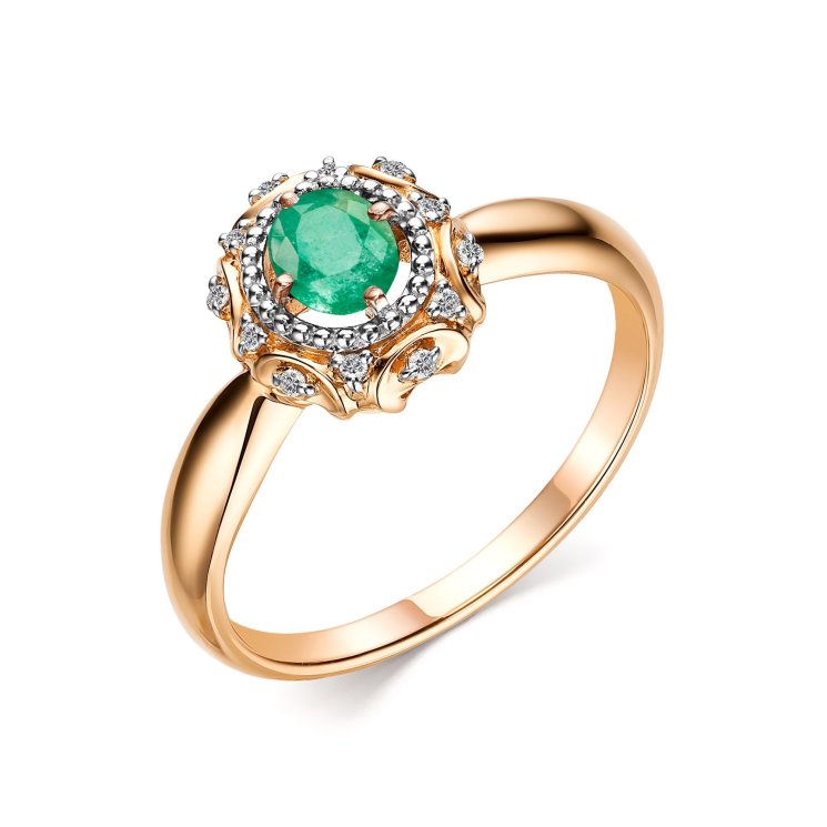 Золотое кольцо с бриллиантом Алькор КЮЗ (Золото) 13891-101