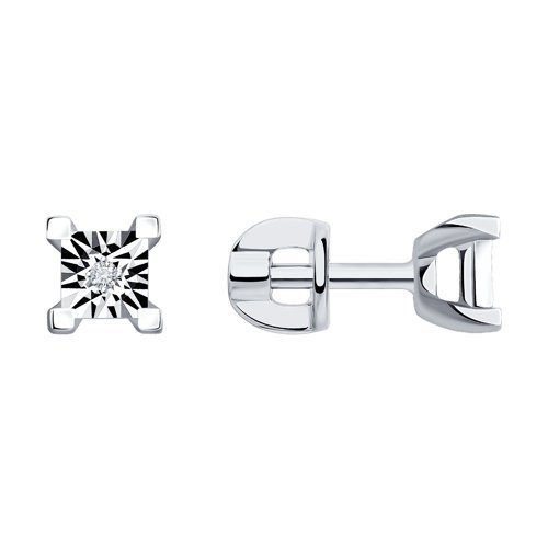 Серьги из белого золота с бриллиантами (Арт.1021546)