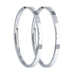 Серьги конго из серебра с алмазной гранью (Арт.94140074)