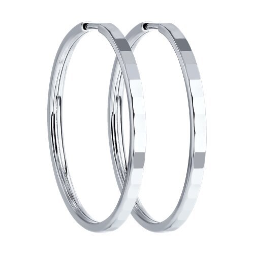 Серьги конго из серебра с алмазной гранью (Арт.94140074)