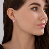 Серьги из серебра с фианитами и эмалью «Розовая корона» Соколов (арт.02221)