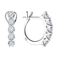 Серьги из белого золота с бриллиантами (Арт.1021884-3)