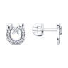 Серьги из серебра с фианитами «Подкова Удачи» SOKOLOV (арт.94-122-00093-1)
