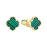 Серьги серебряные с малахитом «Lucky Clover» Fresh Jewelry (арт.TC-E02155-X-L-Mal-X-X)