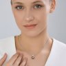 Подвеска из серебра с синтетическим жемчугом и фианитами (Арт.94-130-00090-1)