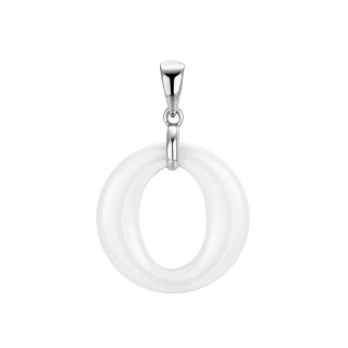 Кулон с керамикой «Белый Овал» серебро 925 Fresh Jewelry (арт.TC-P00099-W-W-X-X-X)