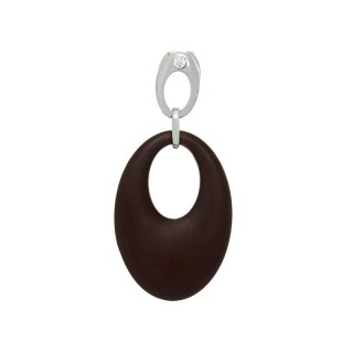Кулон серебряный с керамикой и куб. цирконием «Ceramic Элегия» Fresh Jewelry (арт.TM-P01031-BR-W-X-X-W)