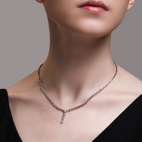 Колье из белого золота с бриллиантами (Арт.1070041)