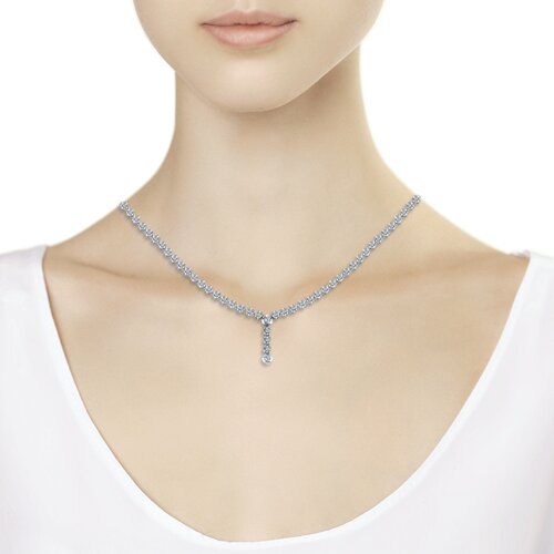 Колье из белого золота с бриллиантами (Арт.1070041)